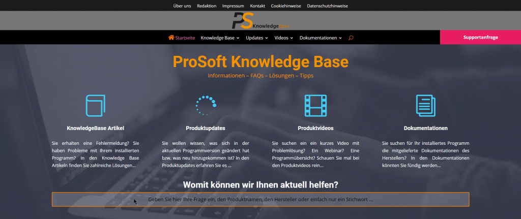 ProSoft Knowledge Base v3 - Startseite