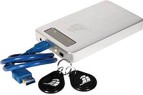 Hardwareverschlüsselte Festplatte Digittrade RS256 mit RFID-Zugriffsschutz