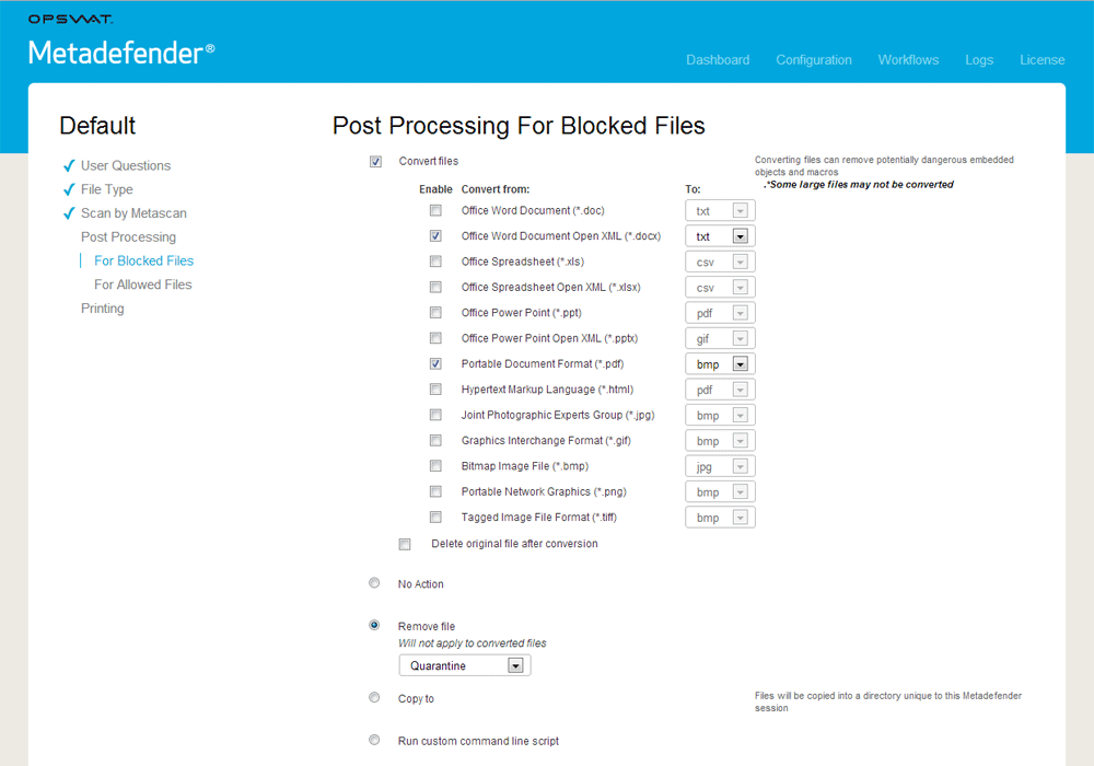 Dateityp Verifizierung bei Anti-Malware Multiscanner 